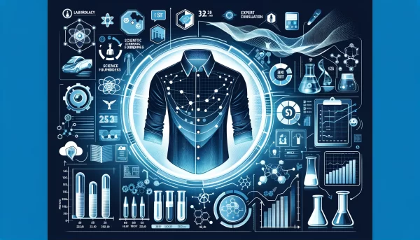 この画像では、リライブシャツの効果に関する研究結果や専門家の意見、技術情報を視覚的に表現します。