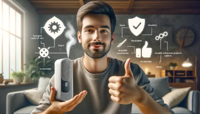 アイコスデュオの販売終了後もユーザーが安心して使用できる環境を象徴しています。サポート体制や信頼性を表すシンボルが背景に配置されており、日常生活における安心感を表現しています。