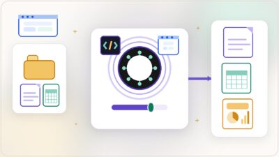依頼と資料がChatGPT Workに入り、文書・表計算・スライドの完成成果物として出力される概念イラスト